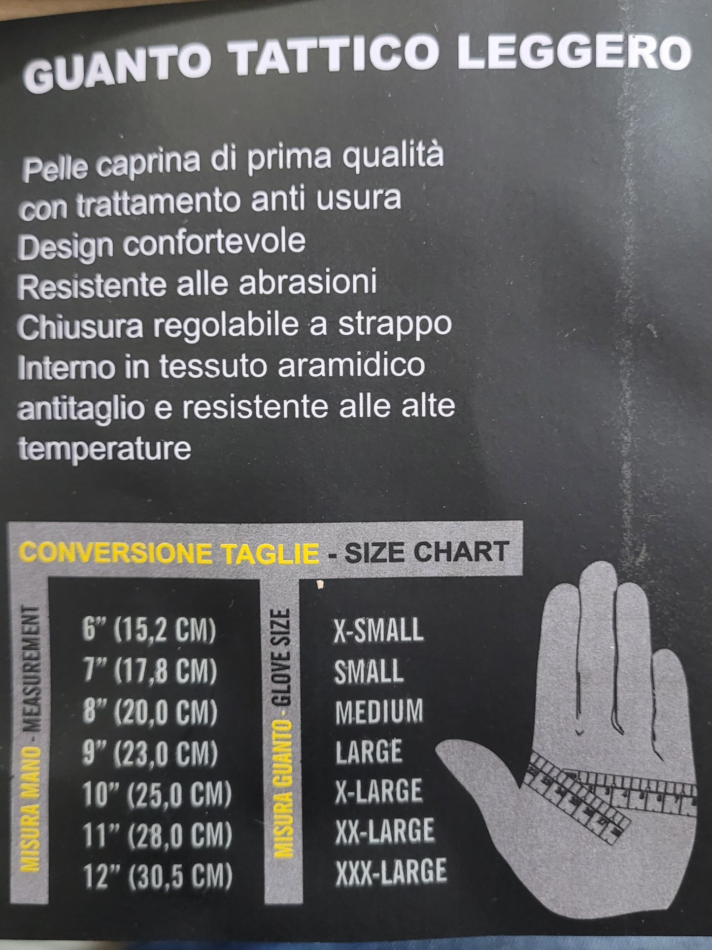 Guanti tattici neri 100% Kevlar