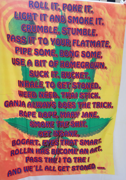 Bandiera Marijuana con testo