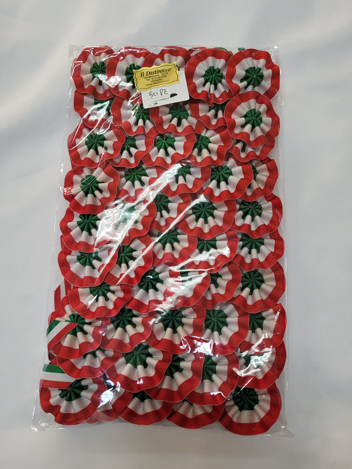 Coccarda tricolore cm 5 con spilla a balia