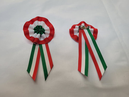 Coccarda tricolore cm 5 con spilla a balia