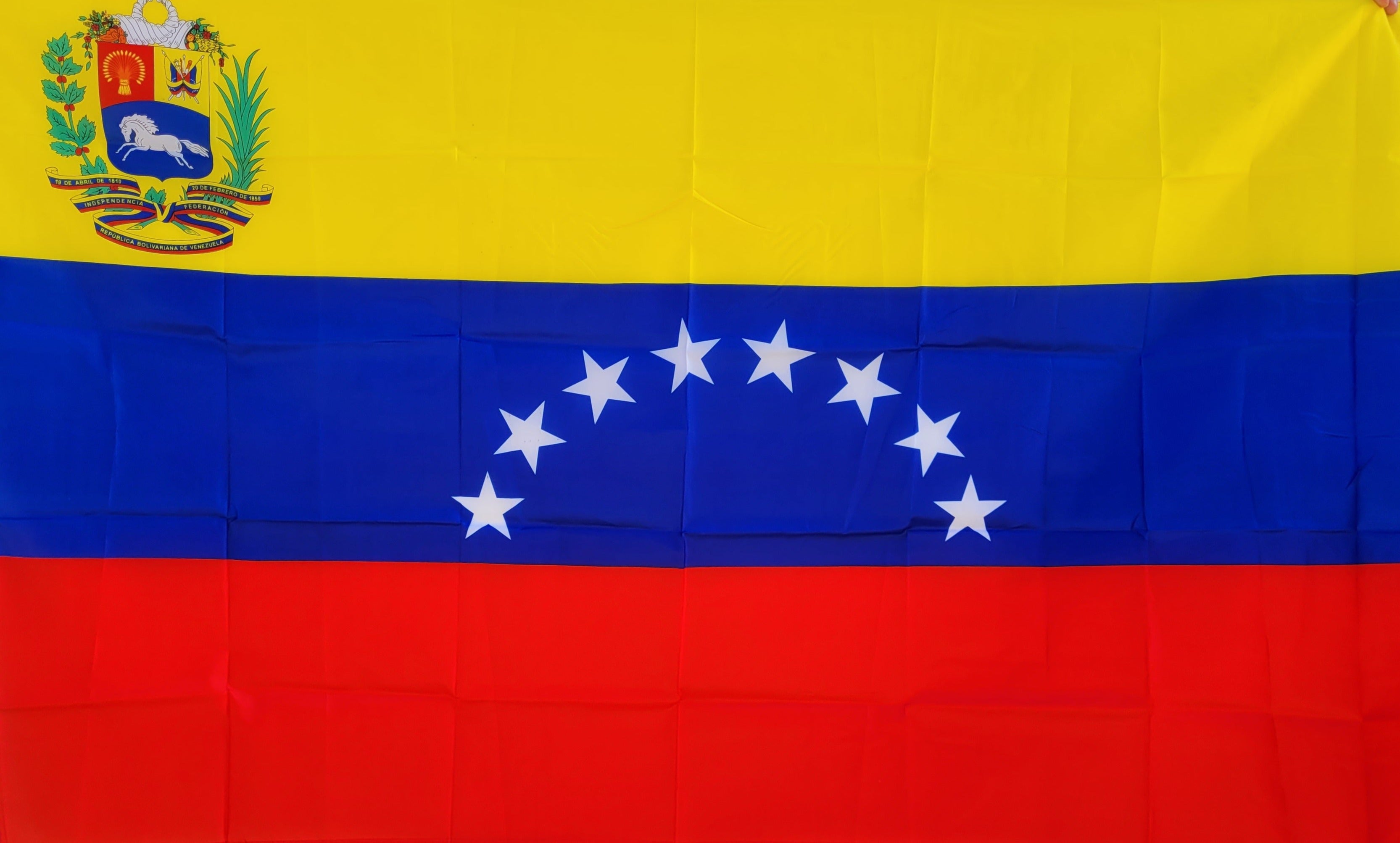 QQSD Mini Bandiera Venezuelana Con Asta In Legno E Punta A Lancia, Confezione Da 12
