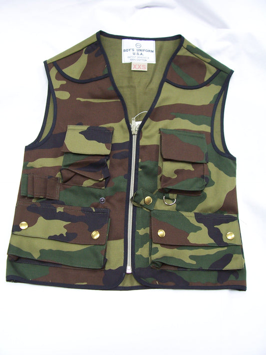 Gilet mimetico woodland bambino