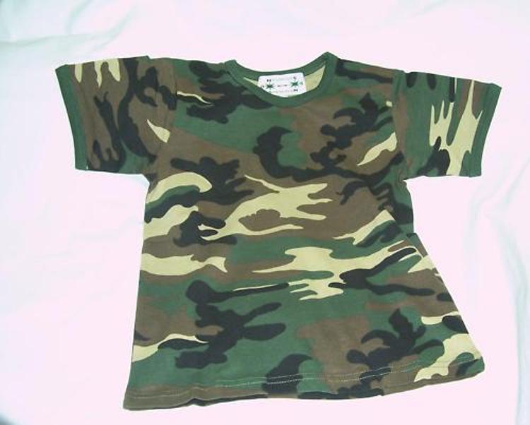 T-shirt mimetica woodland bambino