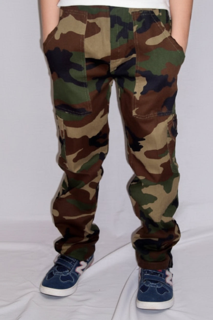 Pantaloni mimetici woodland bambino