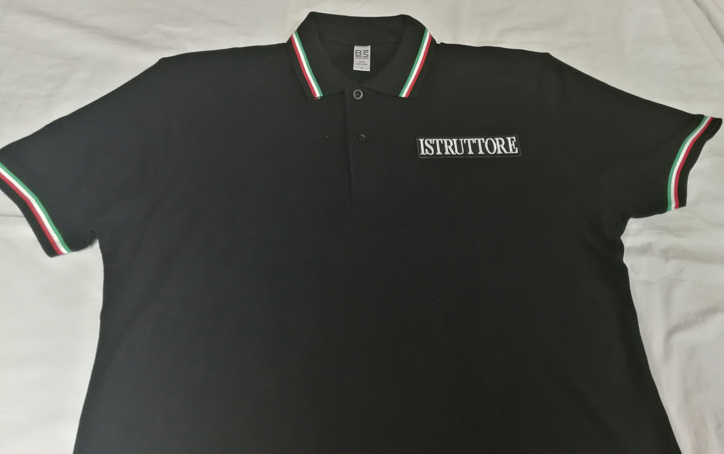 Polo bordo tricolore personalizzabile con toppe