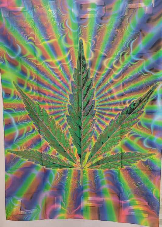 Bandiera Marijuana fluorescente e psicadelica