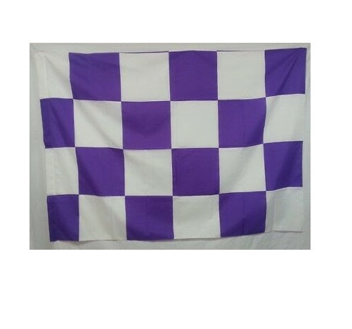 Bandiera a scacchi bianco viola