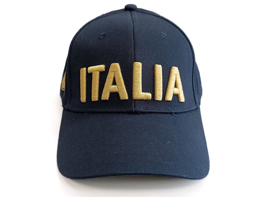 Cappello blu scuro con visiera Italia