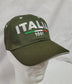 Cappello verde militare con scritta Italia