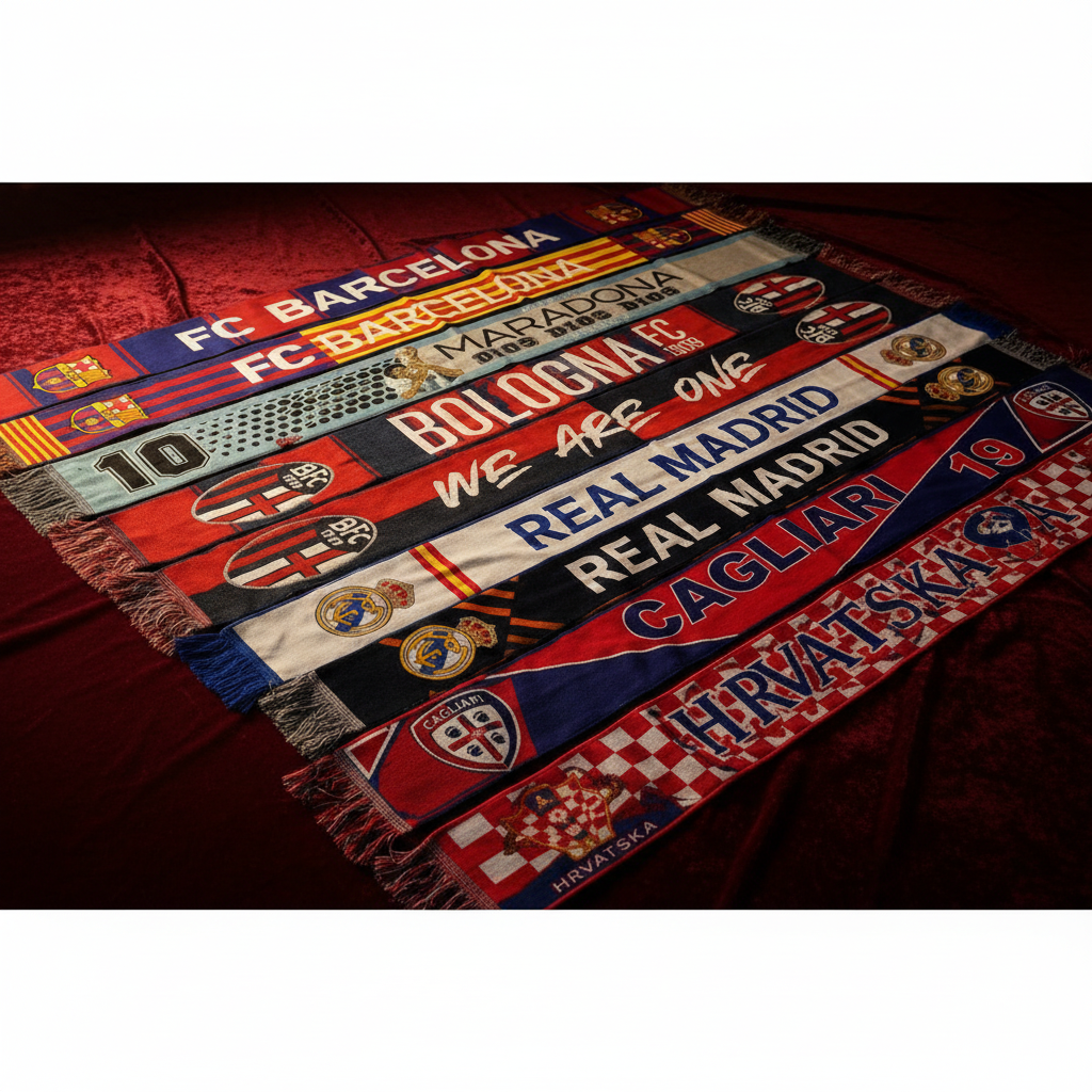 Kit sciarpe Real Madrid Barcellona Napoli Cagliari Croazia