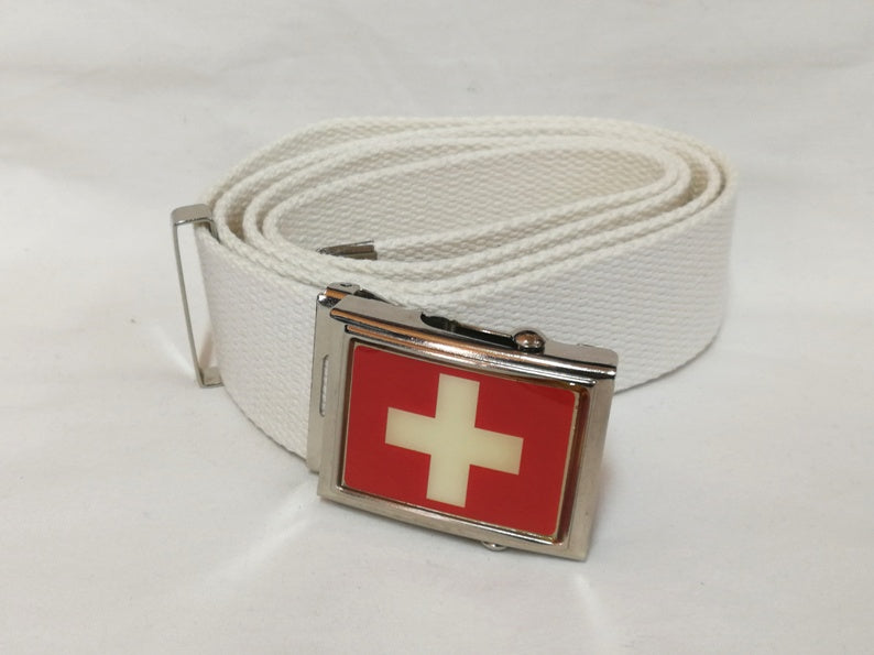 Cintura croce bianca bandiera Svizzera vari colori