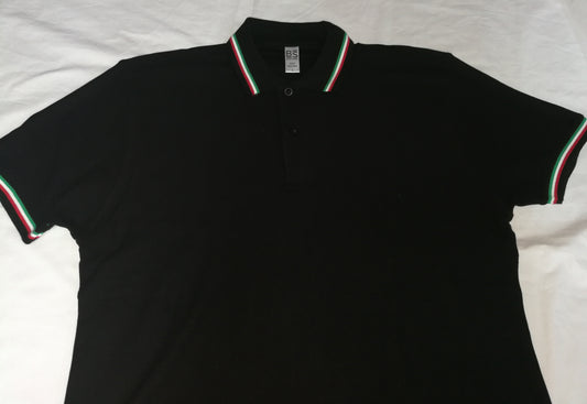 Polo bordo tricolore personalizzabile con toppe